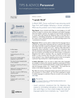 Newsletter: Tips & Advice Personnel