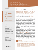 Newsletter: Tips & Advice Health, Safety & Environment